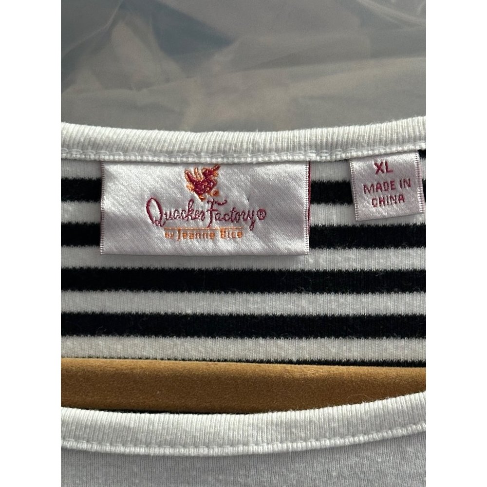 Quacker Factory Size Xl Navy Stripe Circle Star E… - image 3